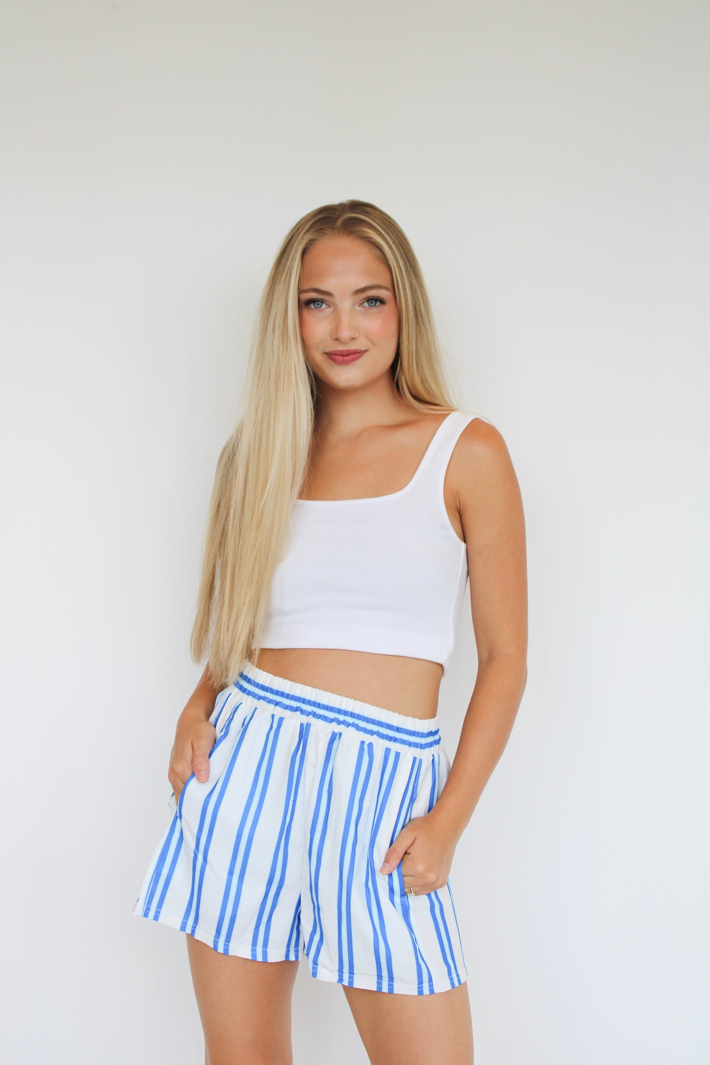 Blue Candy Striped Boxer Shorts