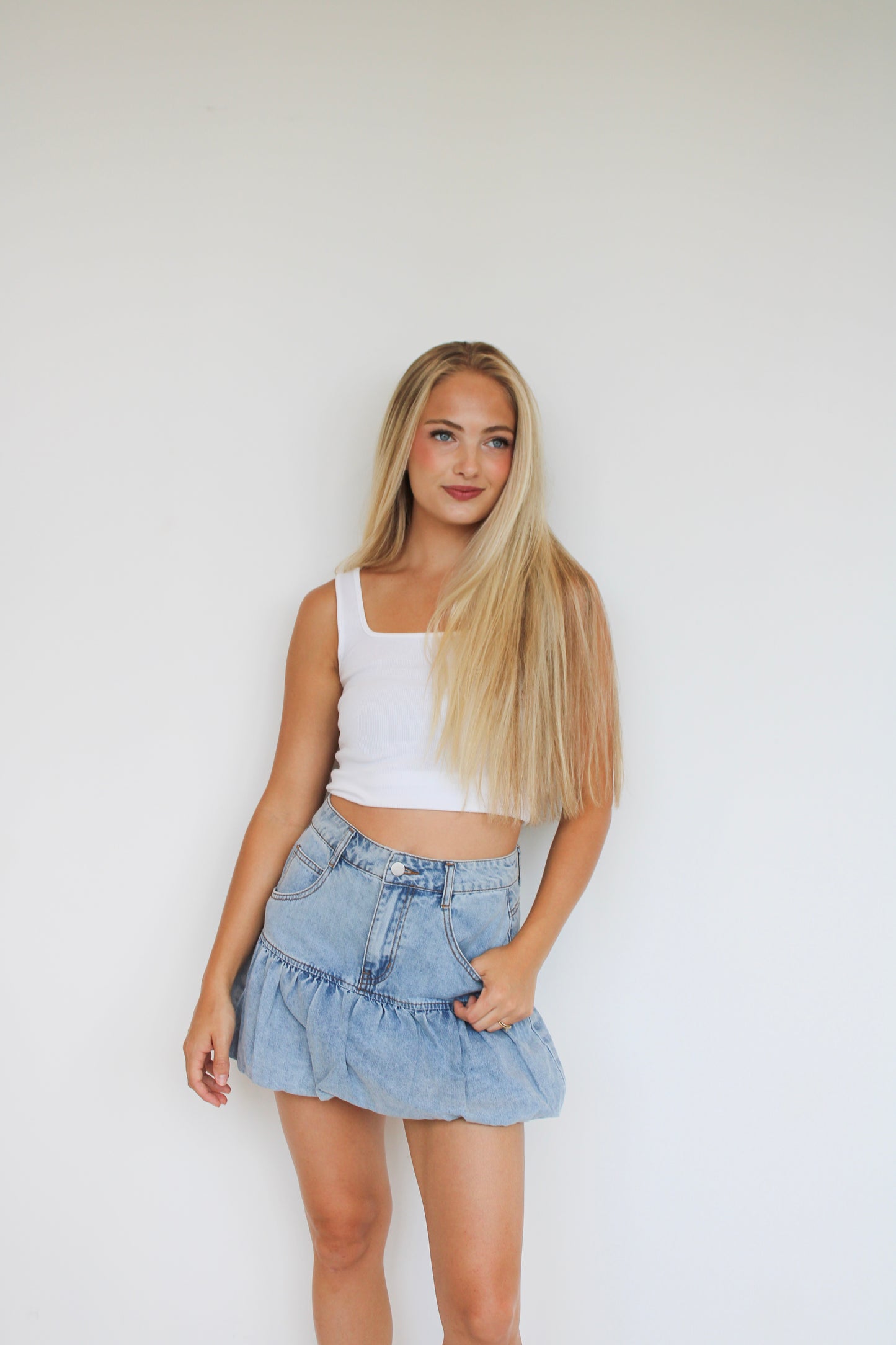 Denim Bubble Skirt