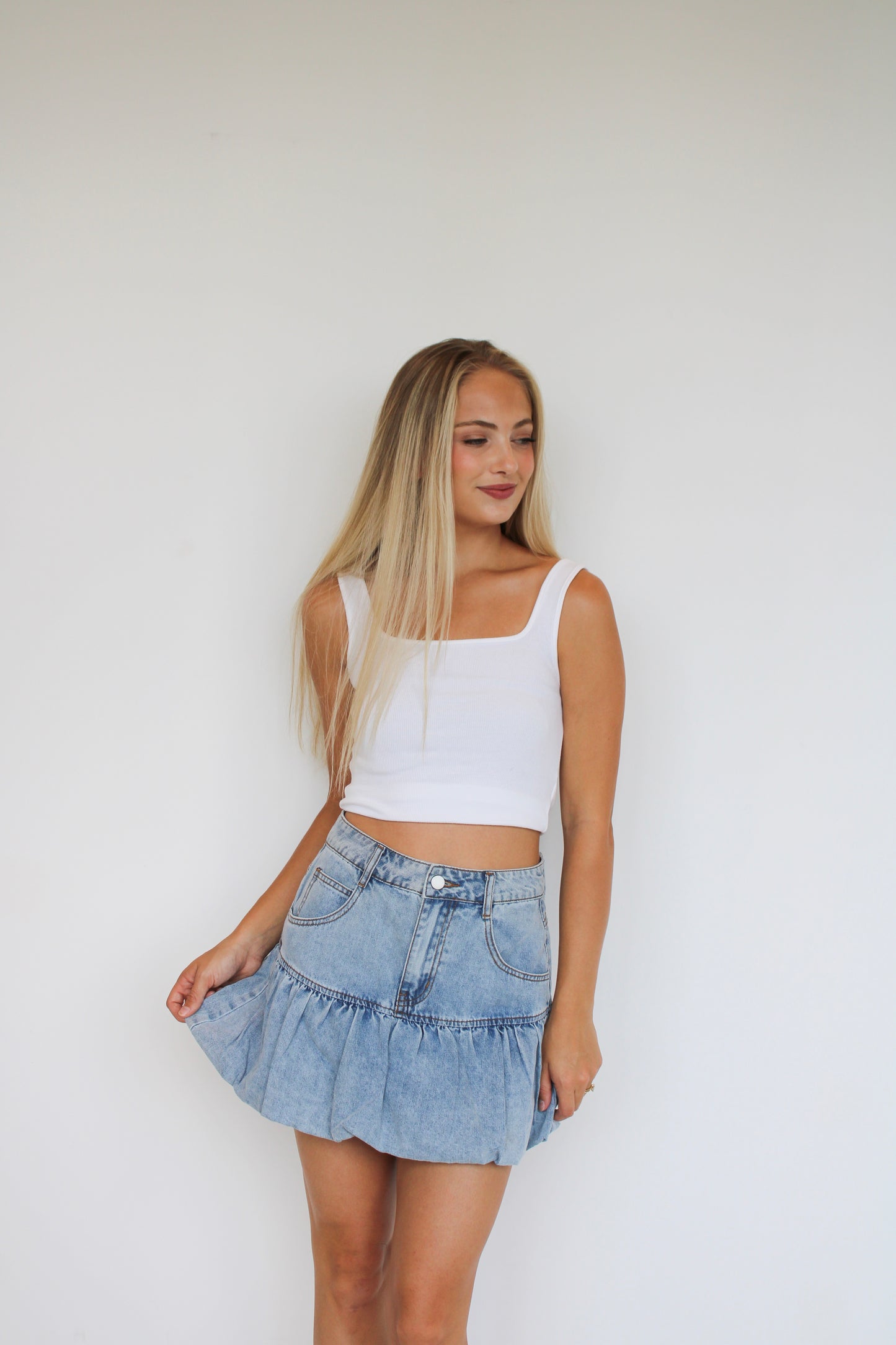 Denim Bubble Skirt