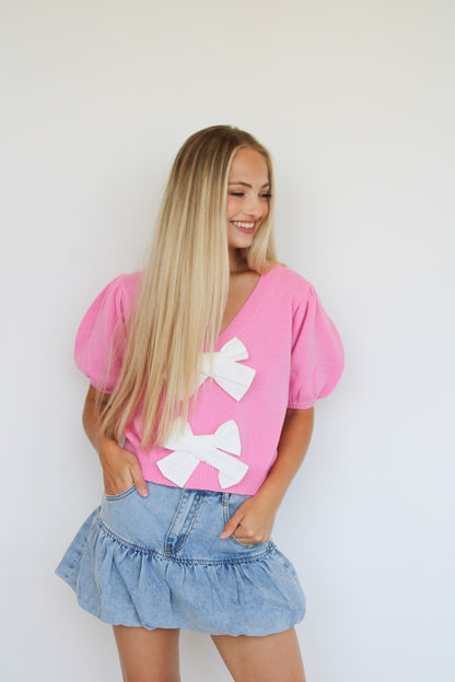 Pink Kiss Bow Top