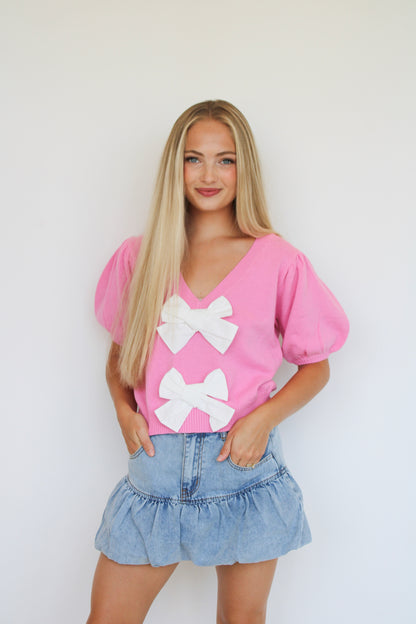 Pink Kiss Bow Top