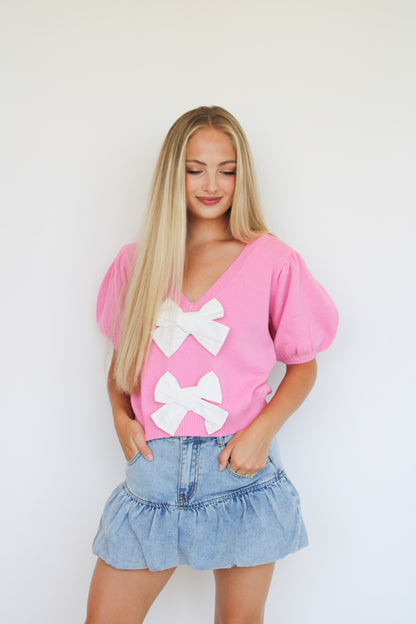 Pink Kiss Bow Top