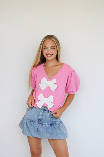 Pink Kiss Bow Top