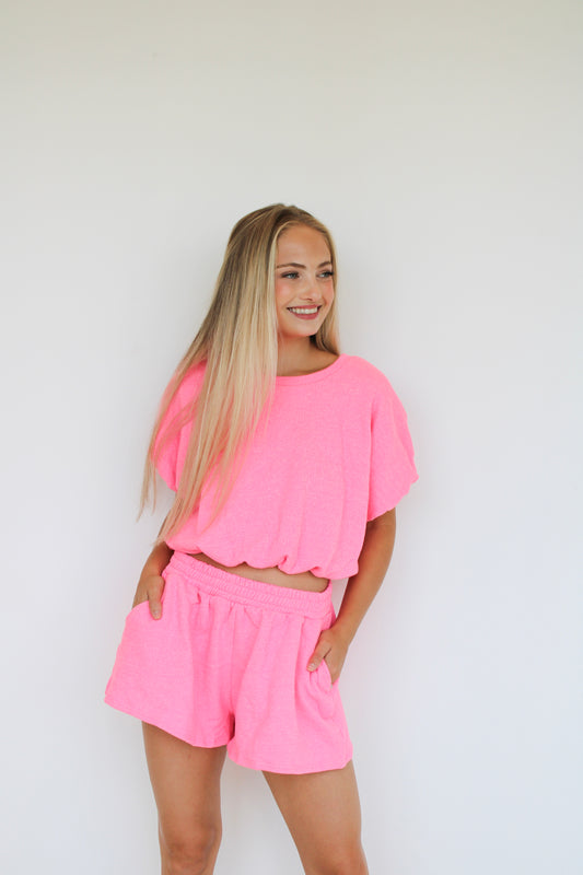 Bubblegum Pink Shorts Set