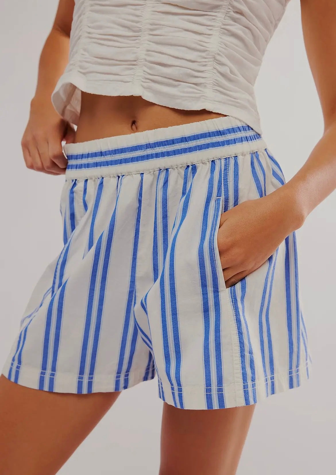 Blue Candy Striped Boxer Shorts