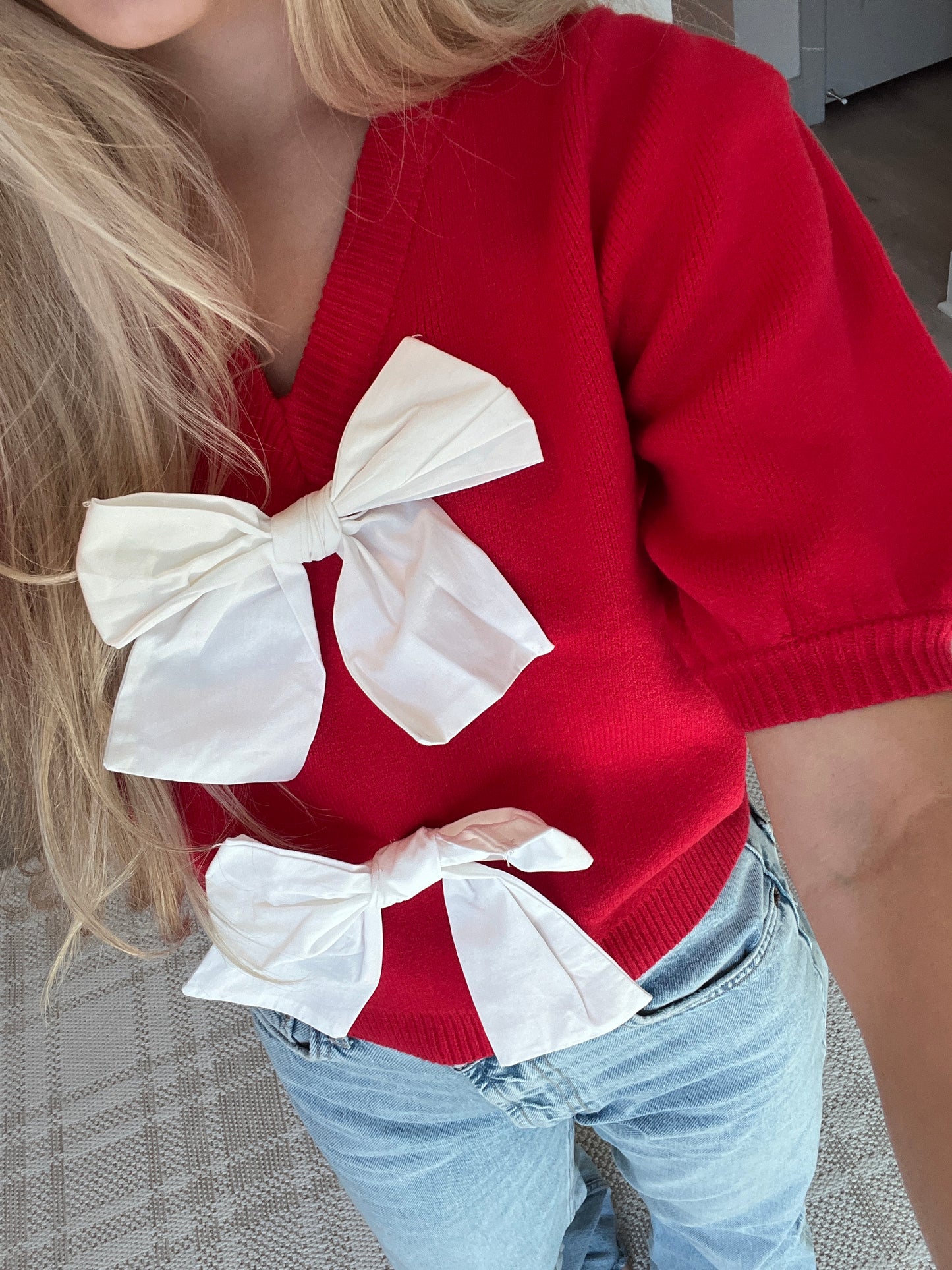 The Candy Cane Bow Top