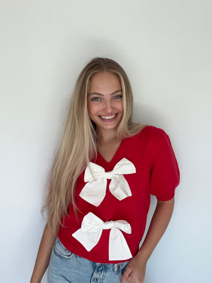 The Candy Cane Bow Top