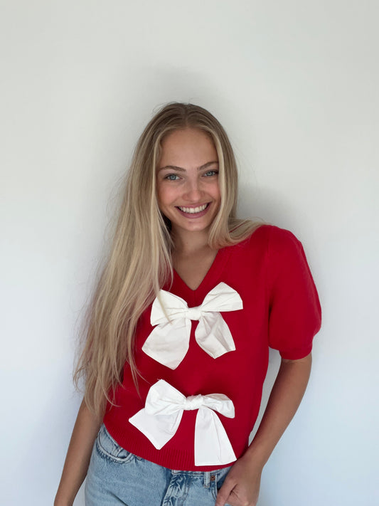 The Candy Cane Bow Top