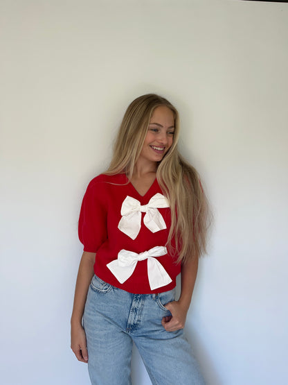 The Candy Cane Bow Top